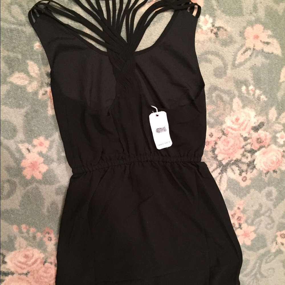 Black dress with crisscross back