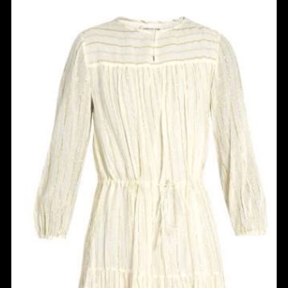 Cotton blend white and gold dress