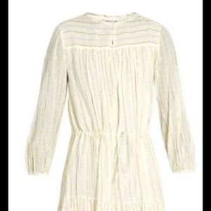 Cotton blend white and gold dress