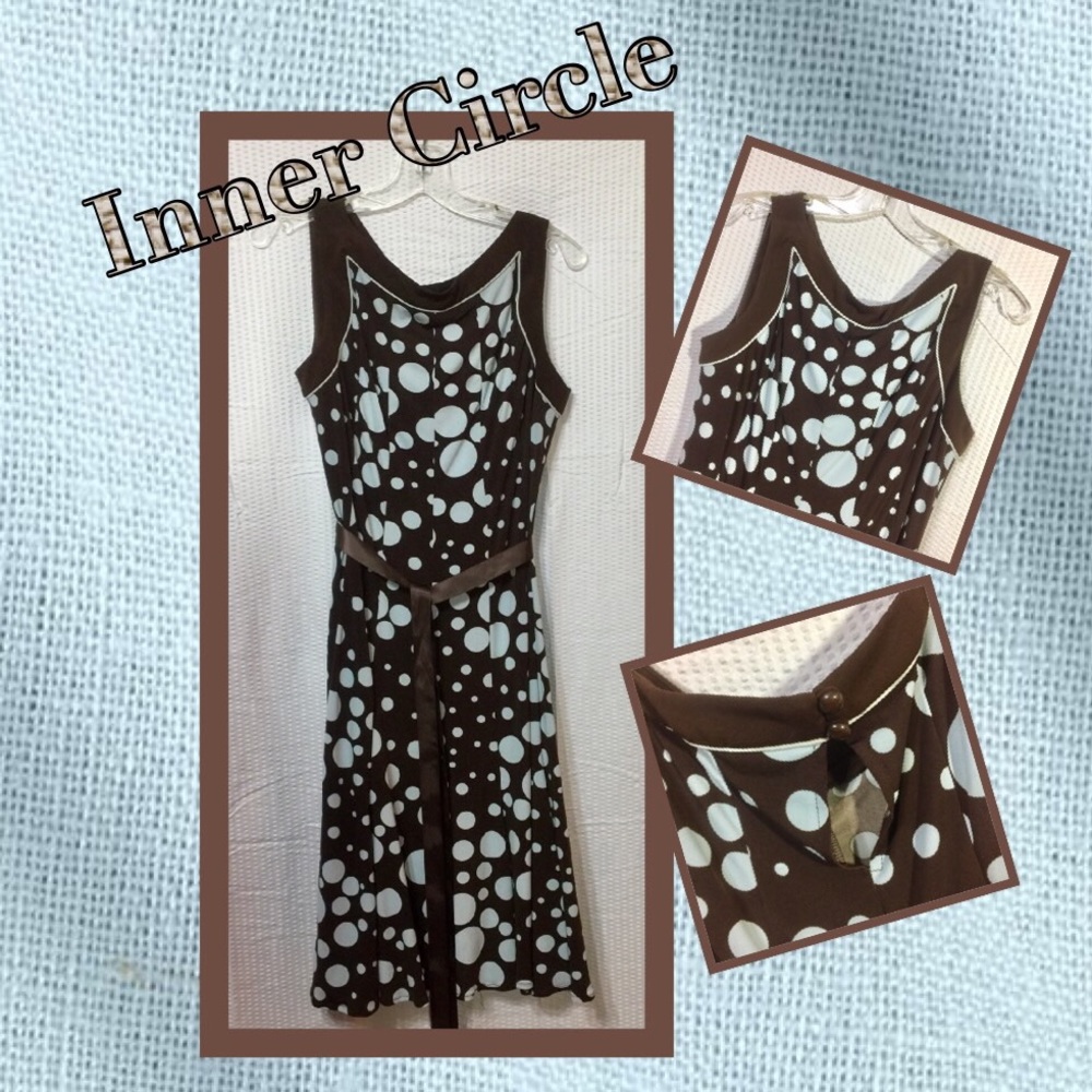 Brown Polka Dot Dress - Sz 10