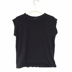 Black Cuffed Sleeve T-Shirt