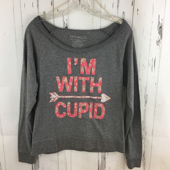 Fifth Sun Tops - 💗Long Sleeve T-Shirt - "I'm with Cupid"