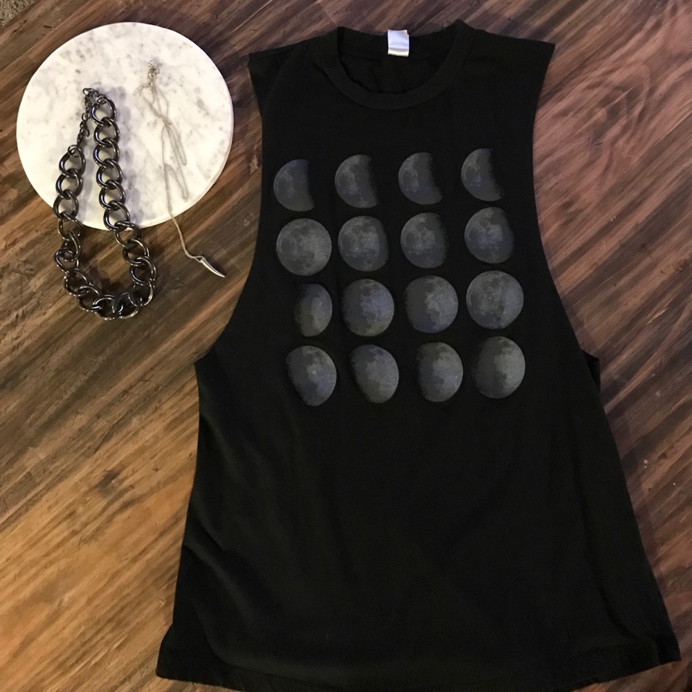 Phases of the moon muscle tee tank