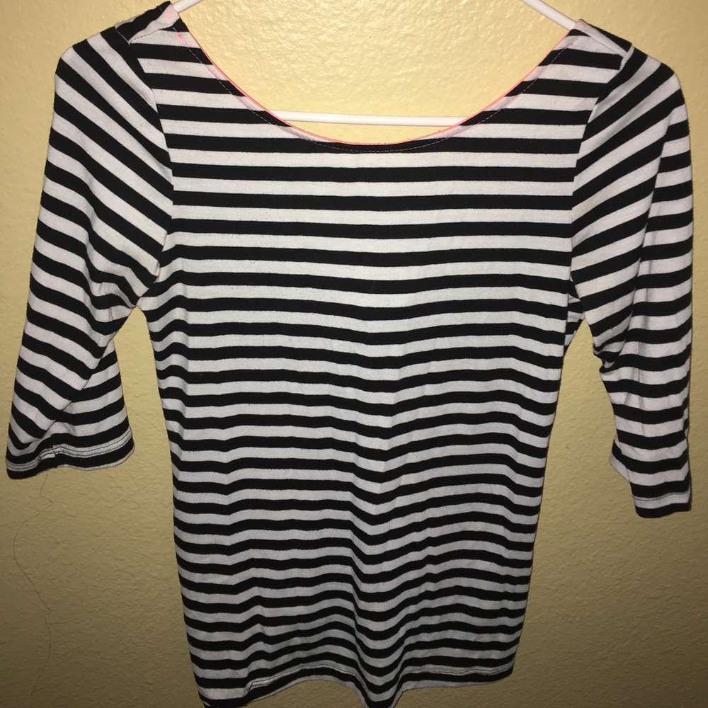Black and white striped top