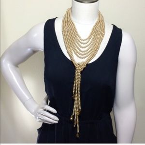 Knot Pearl Necklace in Gold
