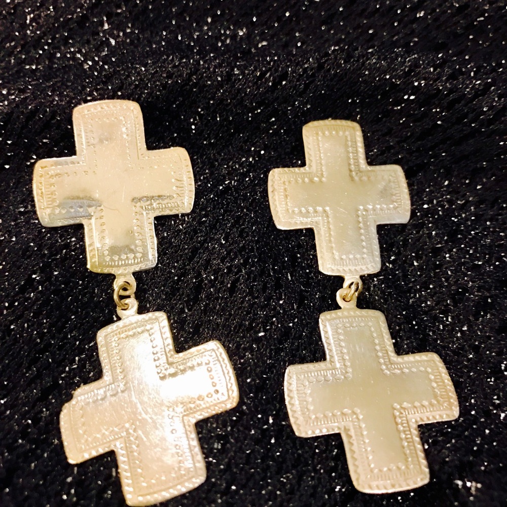 Silver Cross Earrings