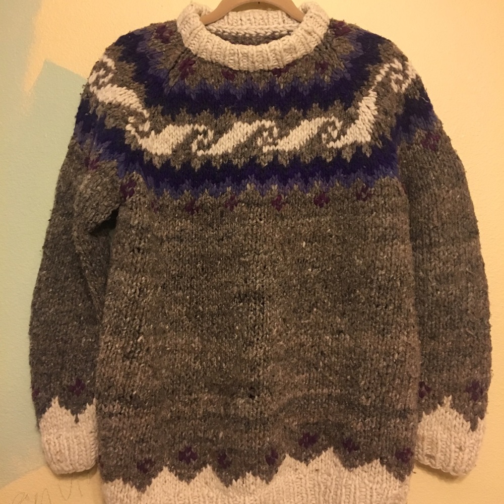 Hand knit wool sweater from Ecuador!