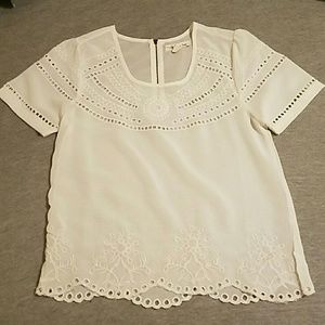 Sheer white embroidered Shirt