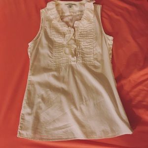Banana republic Ruffle top; white shirt