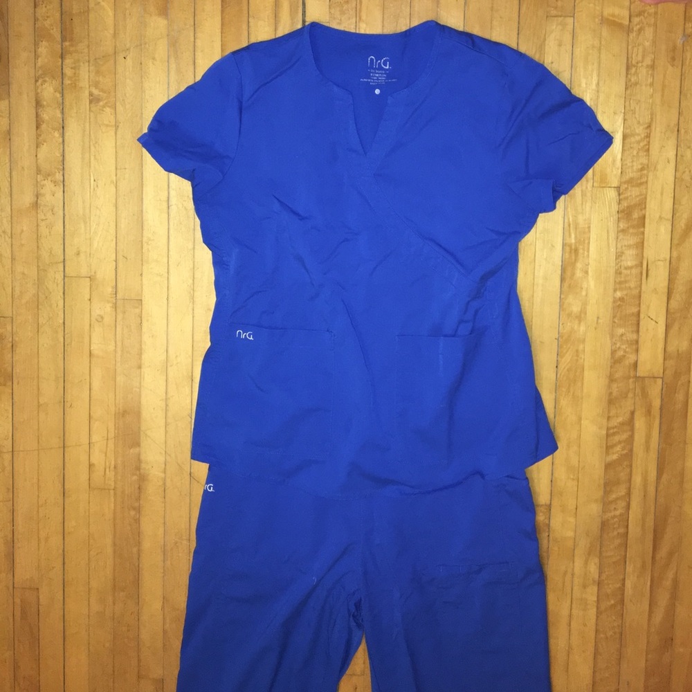 NrG by barco royal blue scrub set
