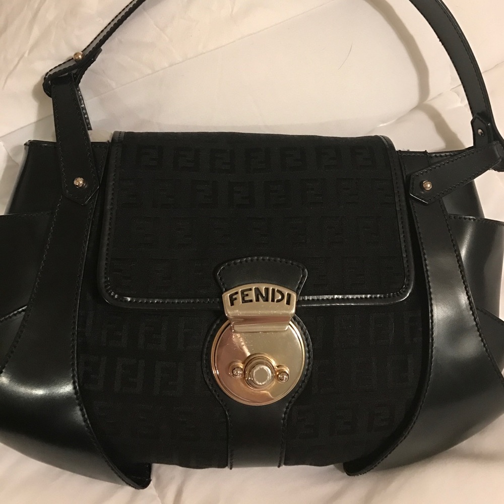 Authentic FENDI black shoulder bag