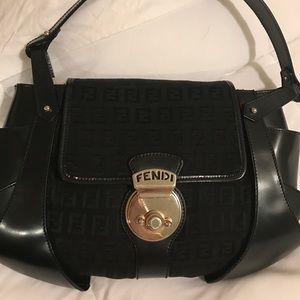 Authentic FENDI black shoulder bag