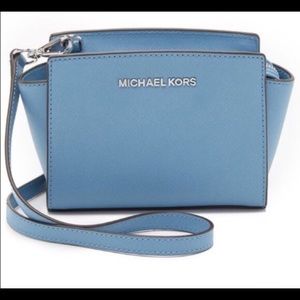 Blue cross body messenger bag