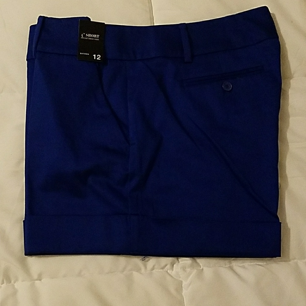 *Sale*NWT New York & Company Blue Sateen 4" Shorts