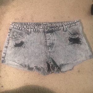 Gray Shorts, Cotton On, Distressed