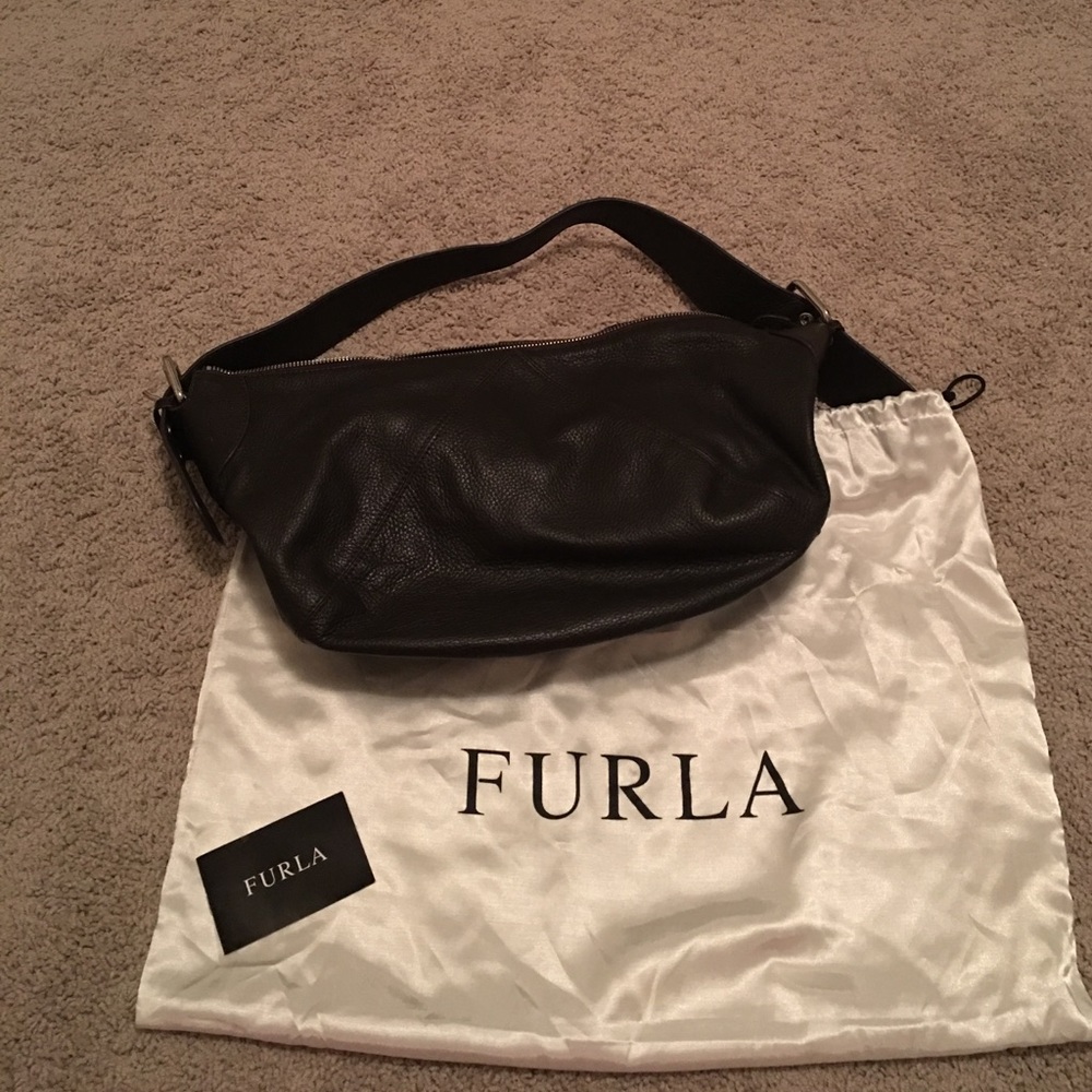 Dark brown leather Furla bag