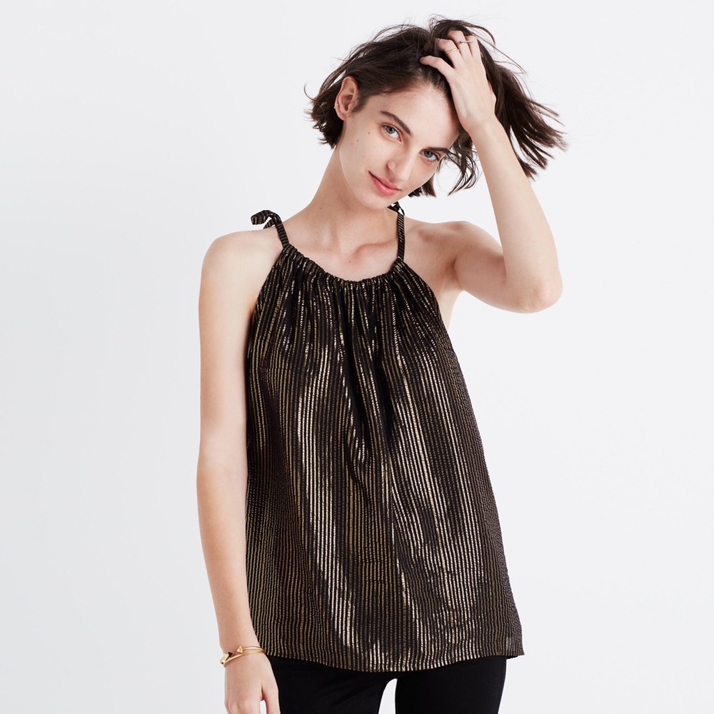 Madewell metallic striped cami top