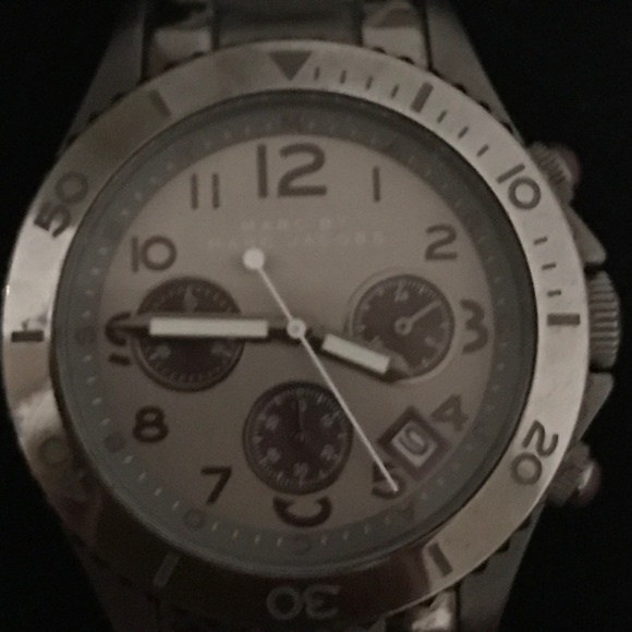 Gunmetal and burgundy Marc Jacobs watch