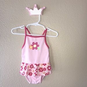 Girls flower swimsuit.