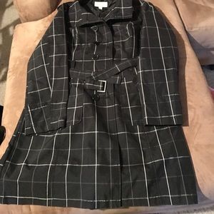 Plaid trench coat