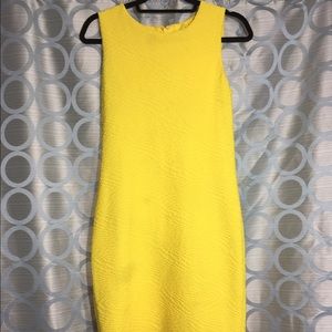 Calvin Klein Yellow Fitted Dress Size 6 EUC
