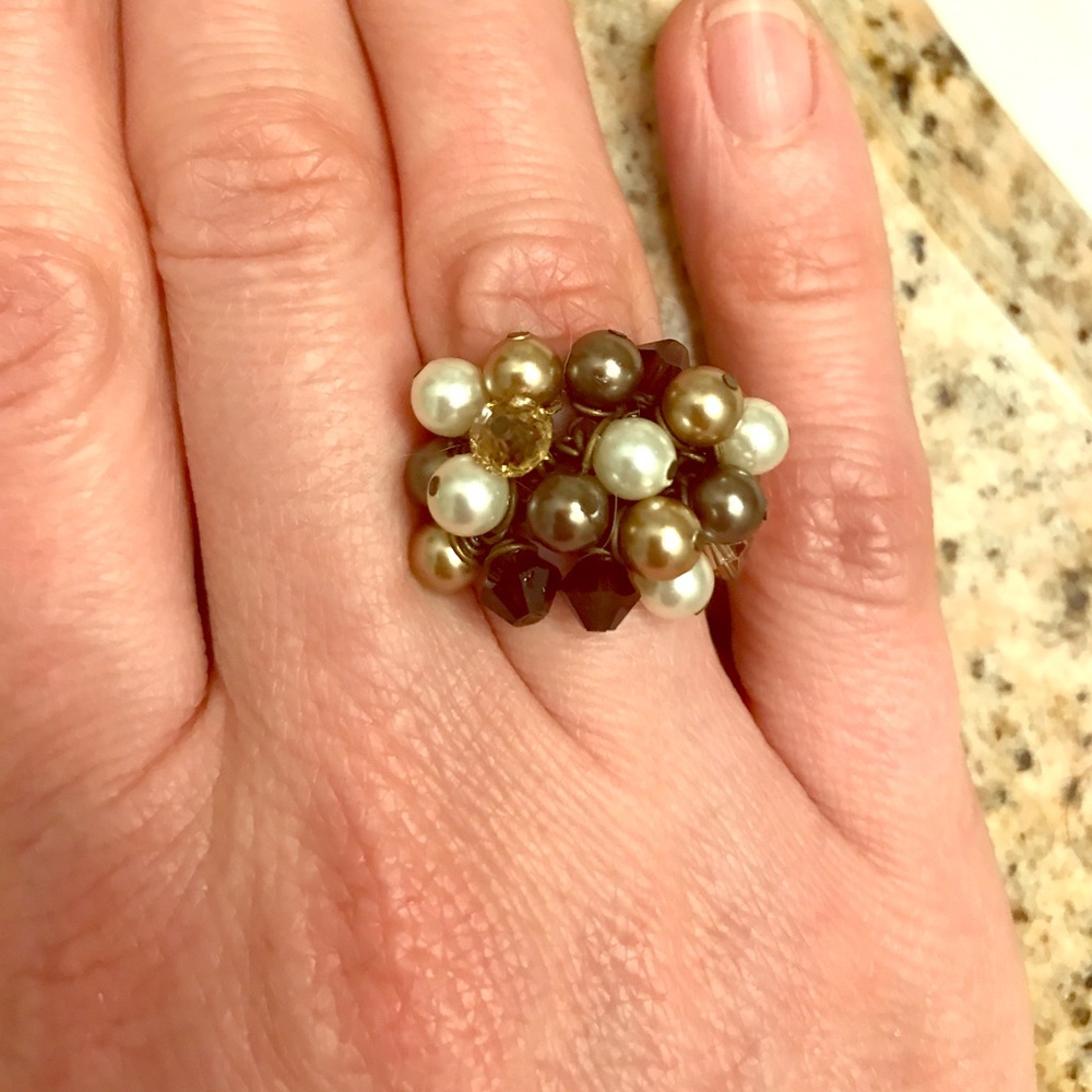 Handmade Swarovski crystal cluster rings
