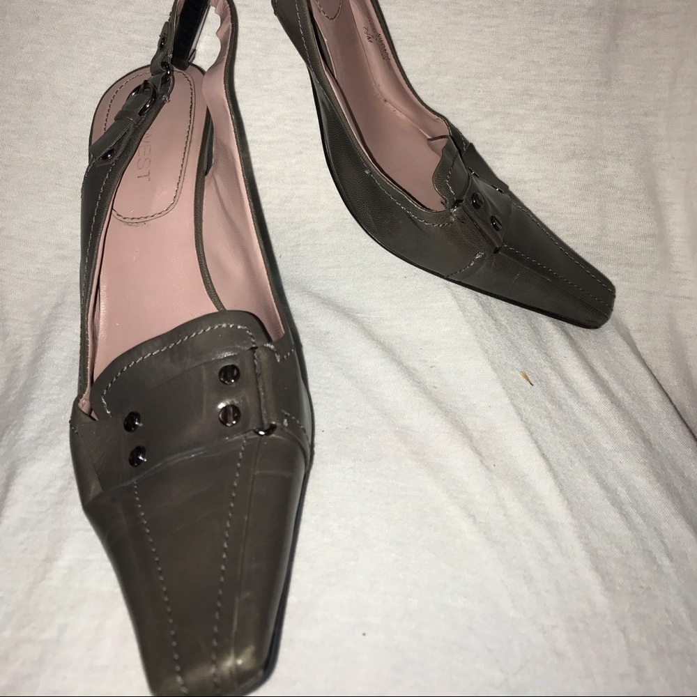 Nine West Gray Heels SZ 7.5