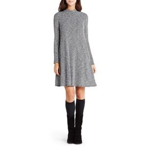 BCBGeneration Mock Neck Knit Trapeze Dress