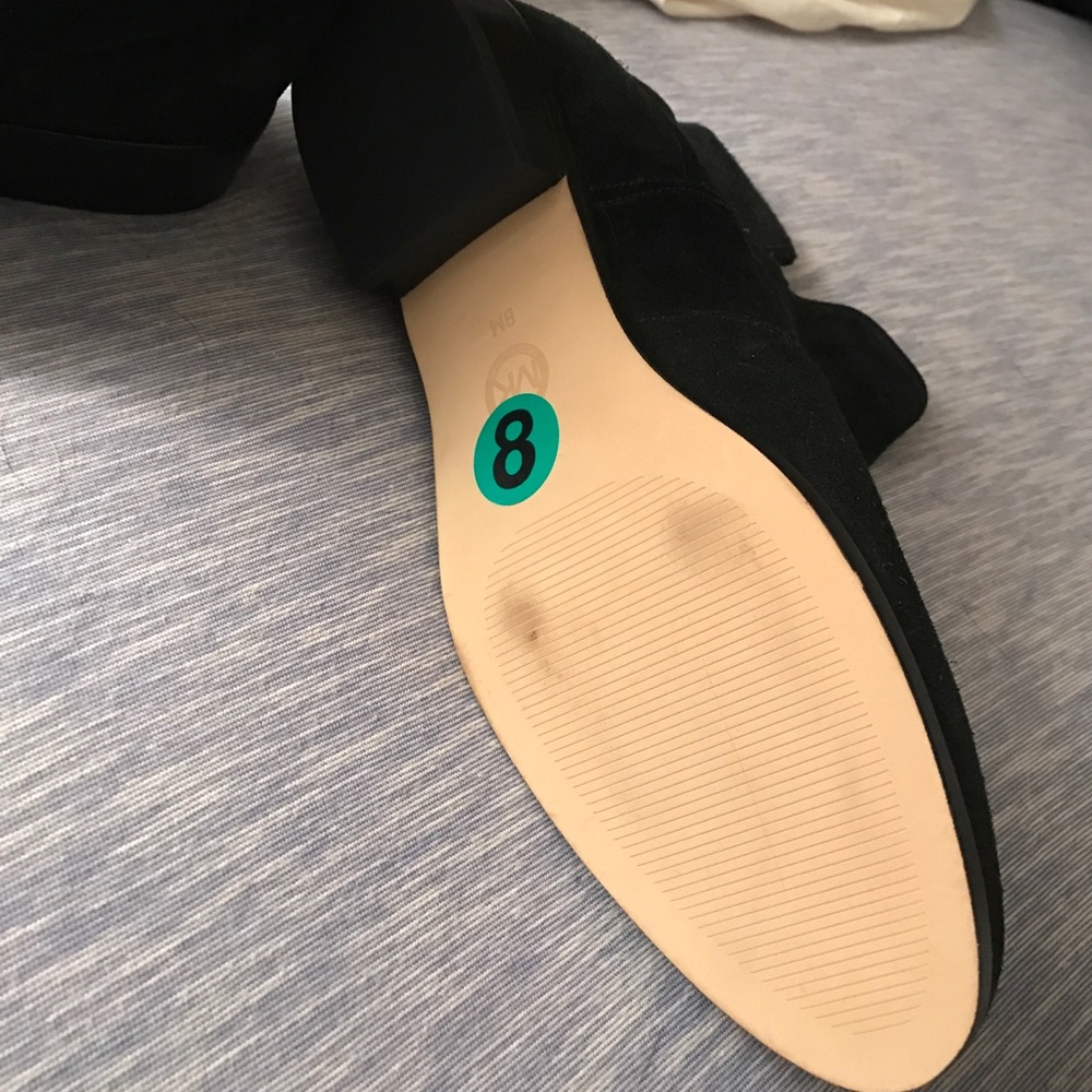 Michael Kors suede black booties w/ silver buckle - Picture 2 of 3