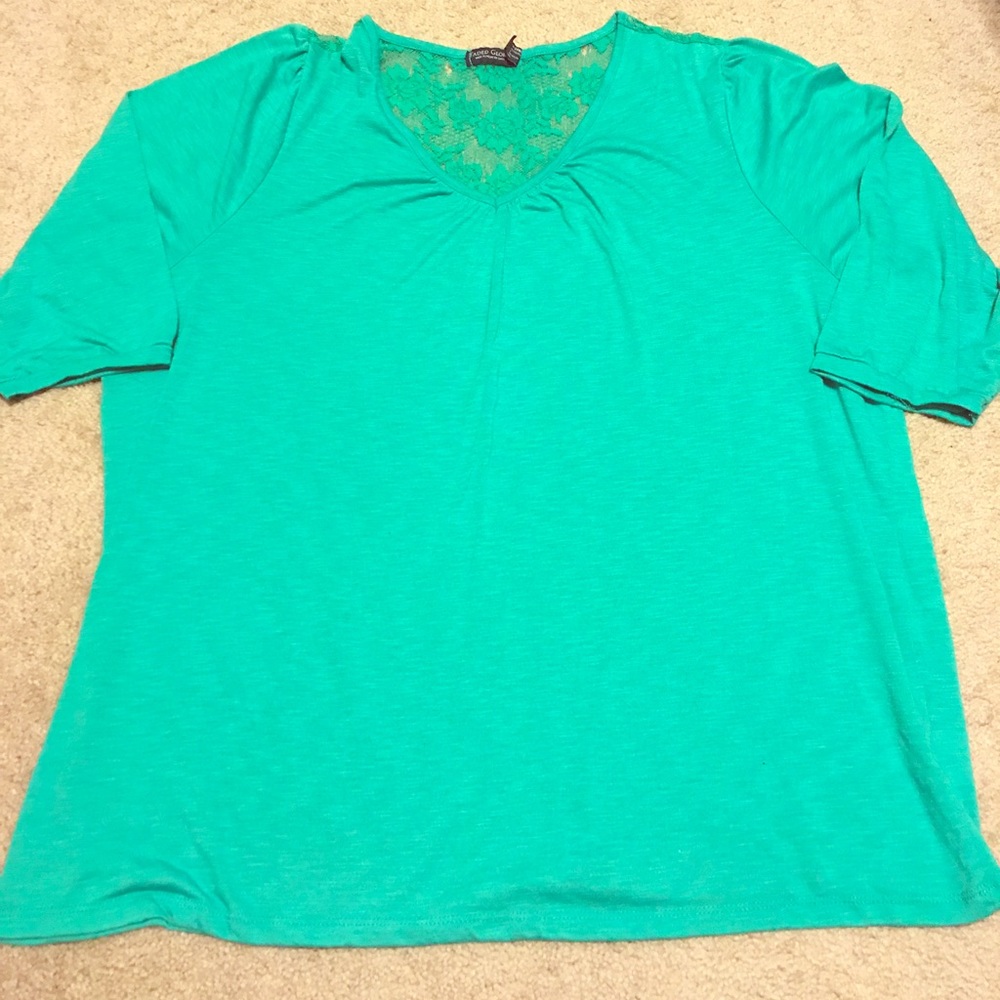 Dark mint green blouse