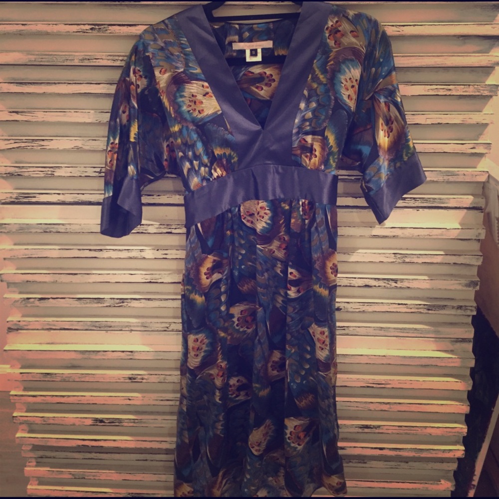 100 percent silk kimono style mini dress