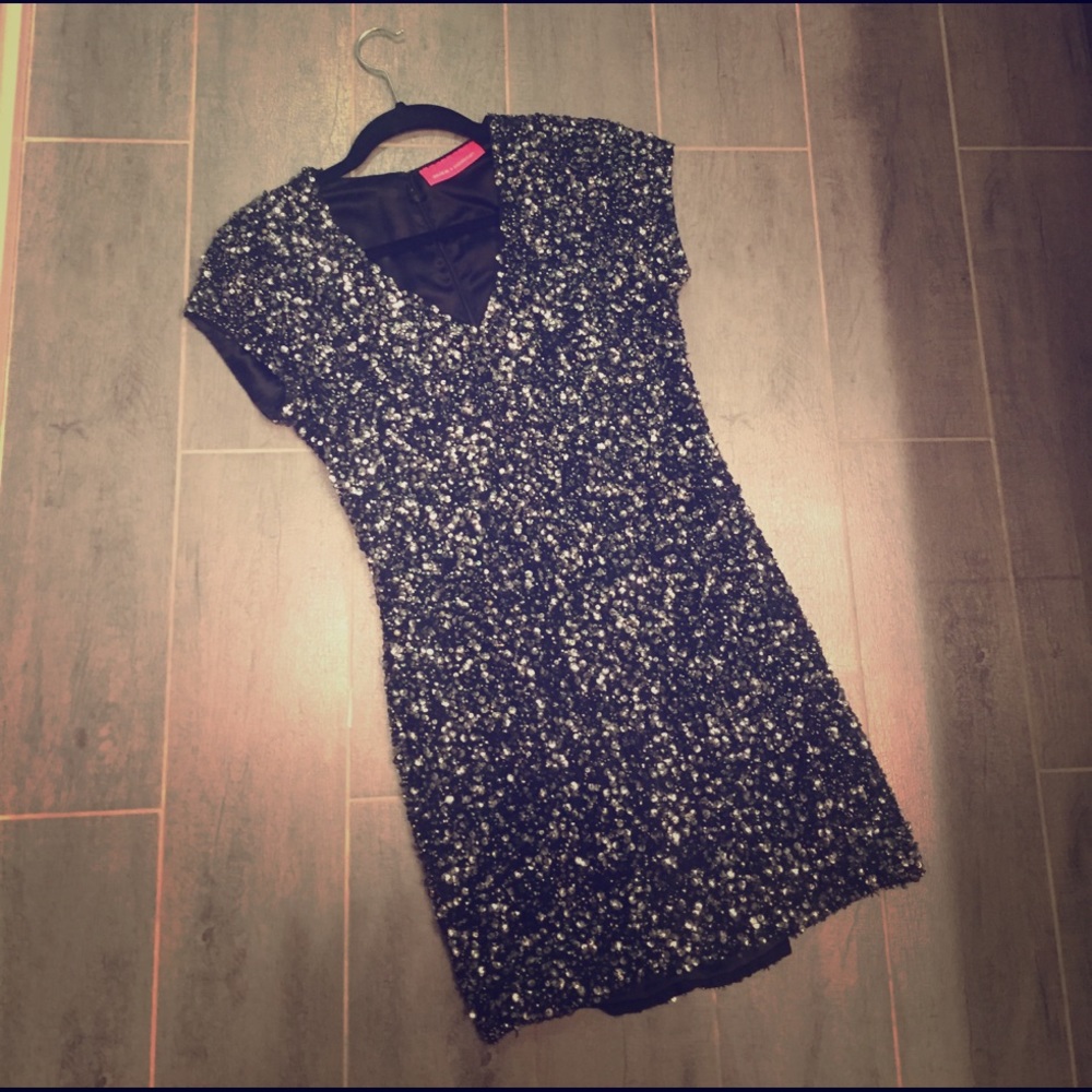 Black sequin mini dress