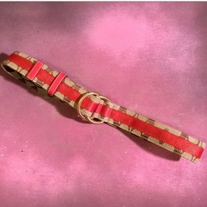 Coach Canvas and Leather Loop Belt (EUC!)