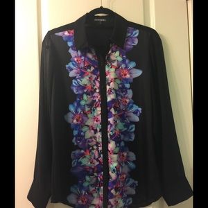 Black Floral Blouse