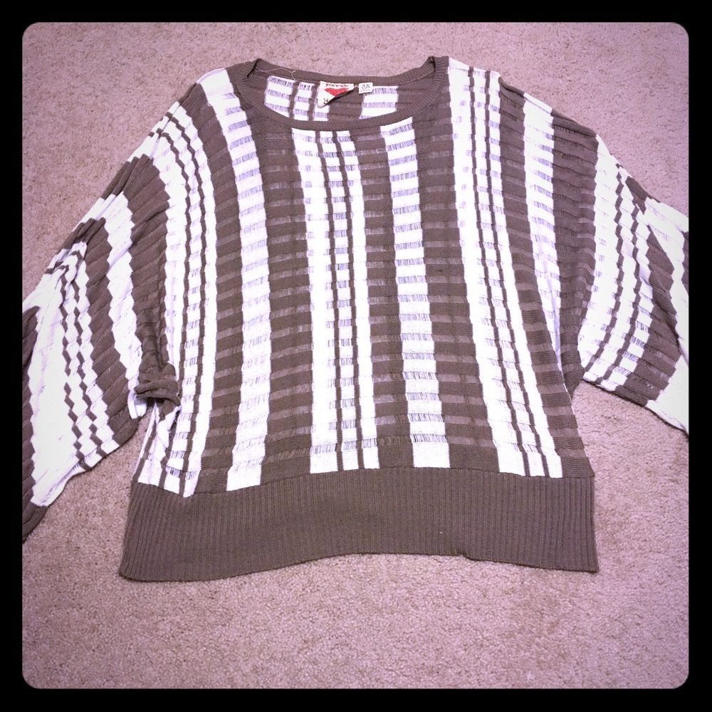 Brown and cream striped blouse