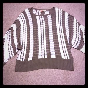 Brown and cream striped blouse