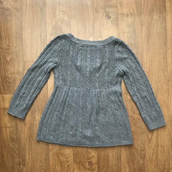 Abercrombie \u0026 Fitch Sweaters , Abercrombie \u0026 Fitch Babydoll Gray Cardigan Sweater