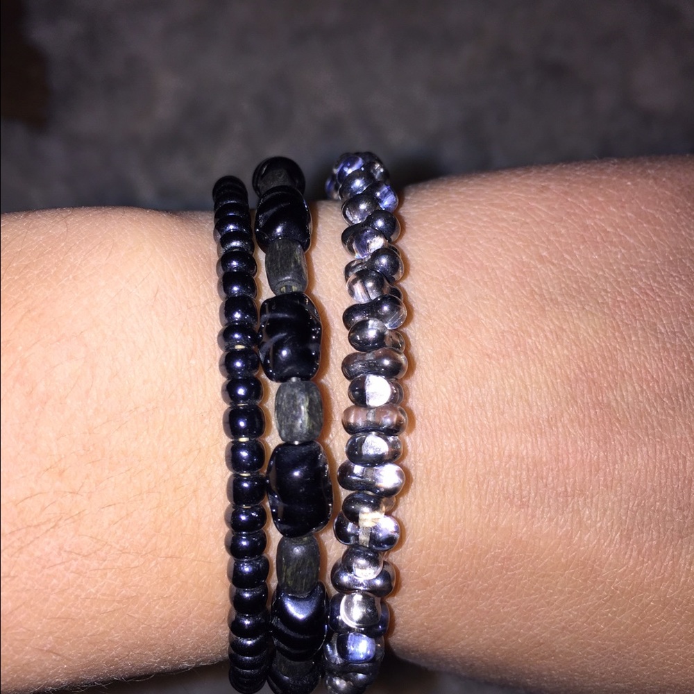 Grey and clear beaded Alex and Ani