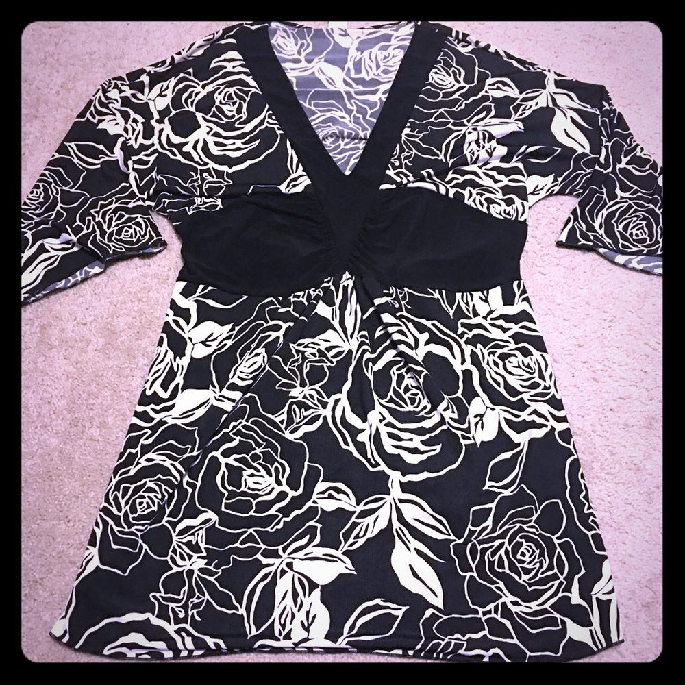 Black and white blouse