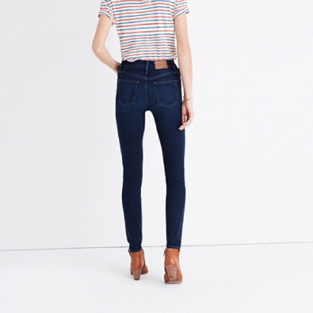 ISO Madewell high rise skinny jeans in Hayes wash