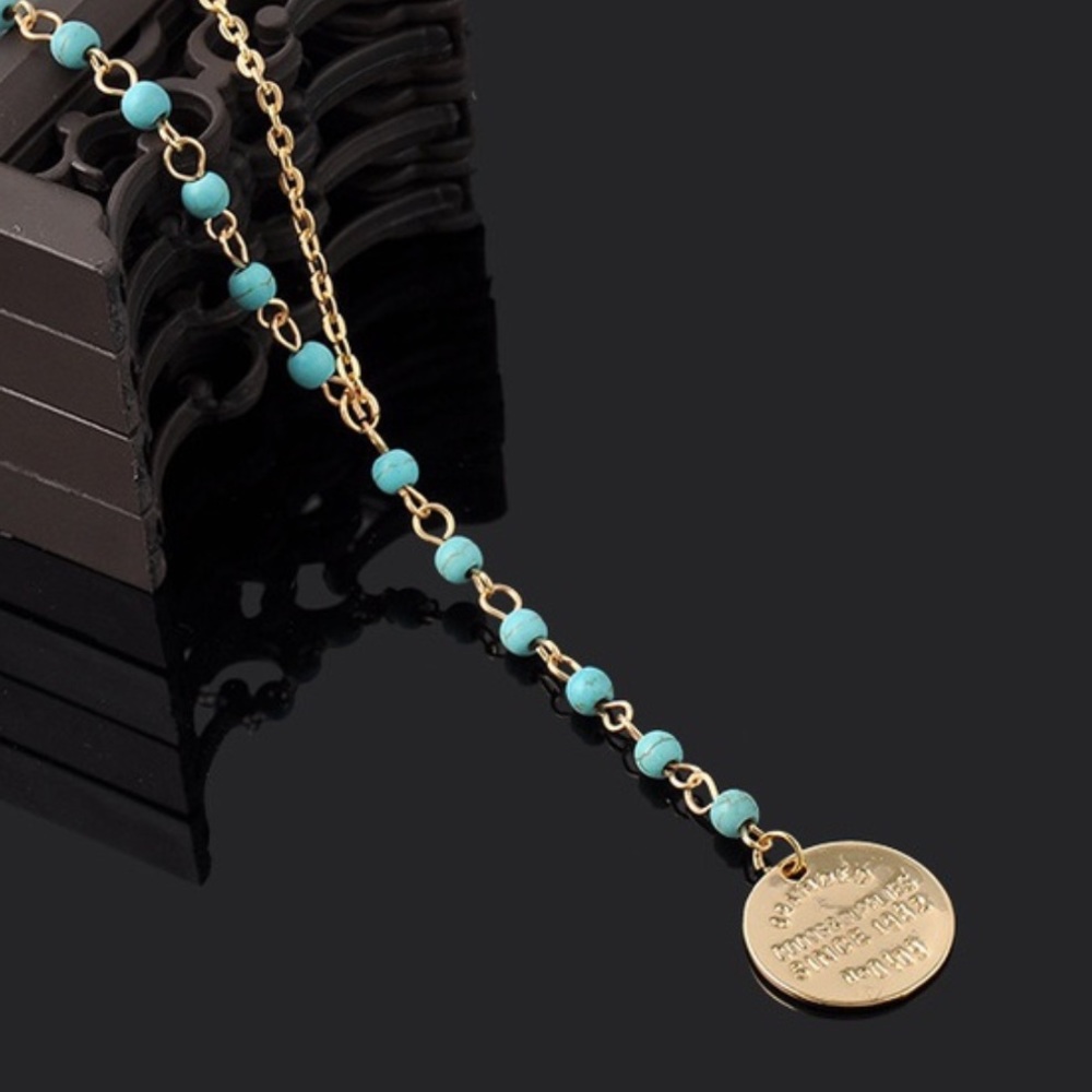 Tiffany Blue/Gold Necklace🎀 - Picture 2 of 3