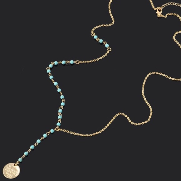 Tiffany Blue/Gold Necklace🎀 - Picture 3 of 3