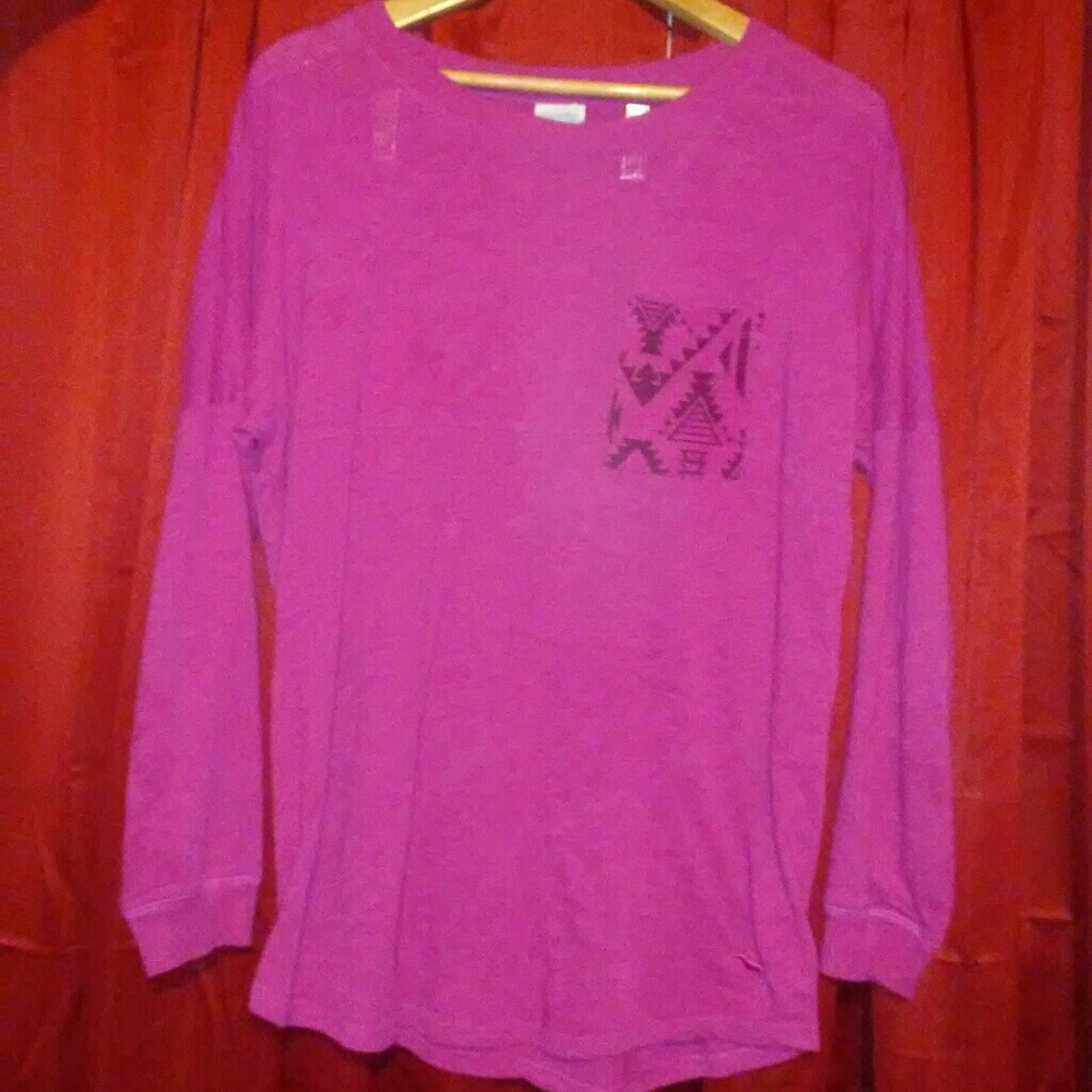 VS Pink Aztec Pocket Long Sleeved Tee