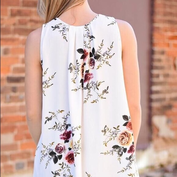 White floral mini dress DRC103 - Picture 3 of 4
