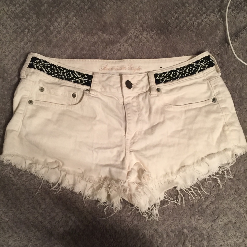 White Denim AE cutoffs
