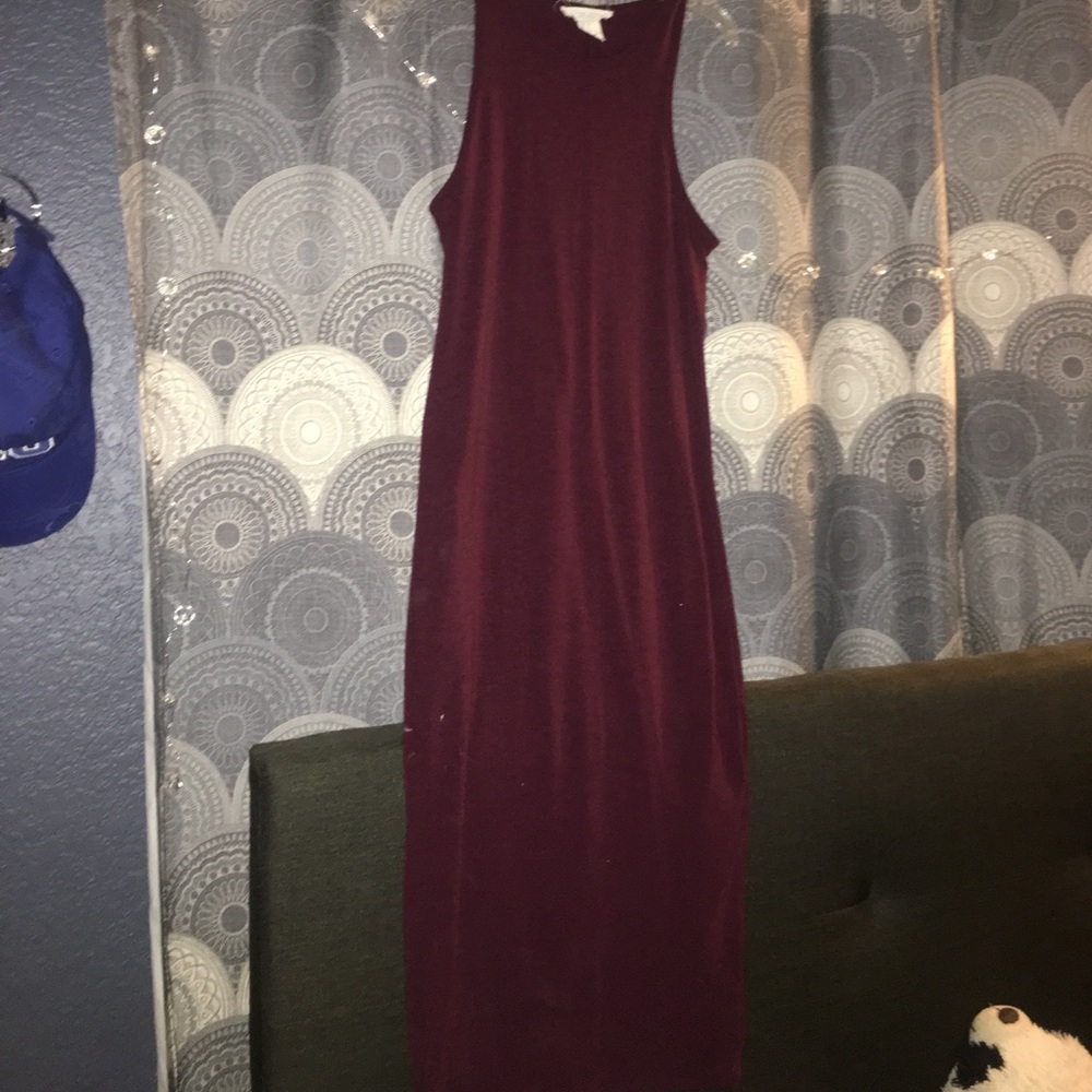 Burgundy midi dress