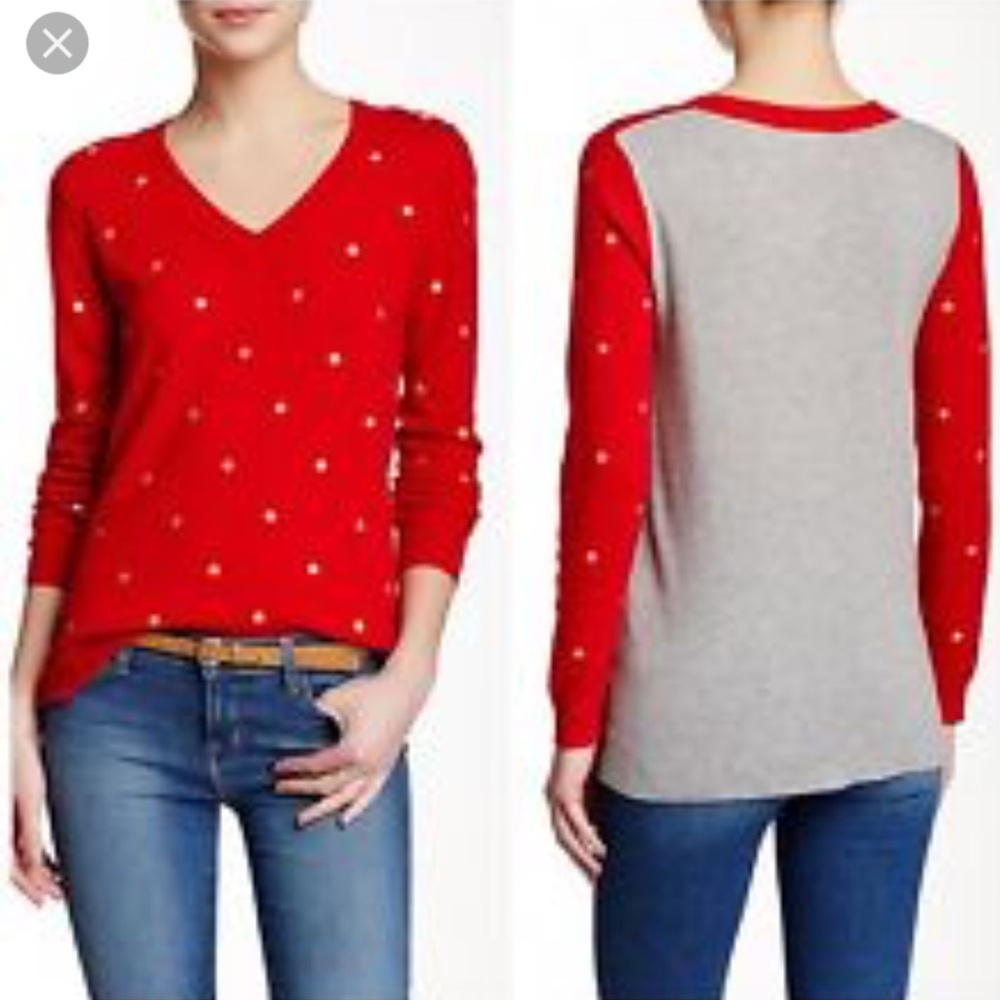 NWT J.crew factory embroidered polka dots sweater