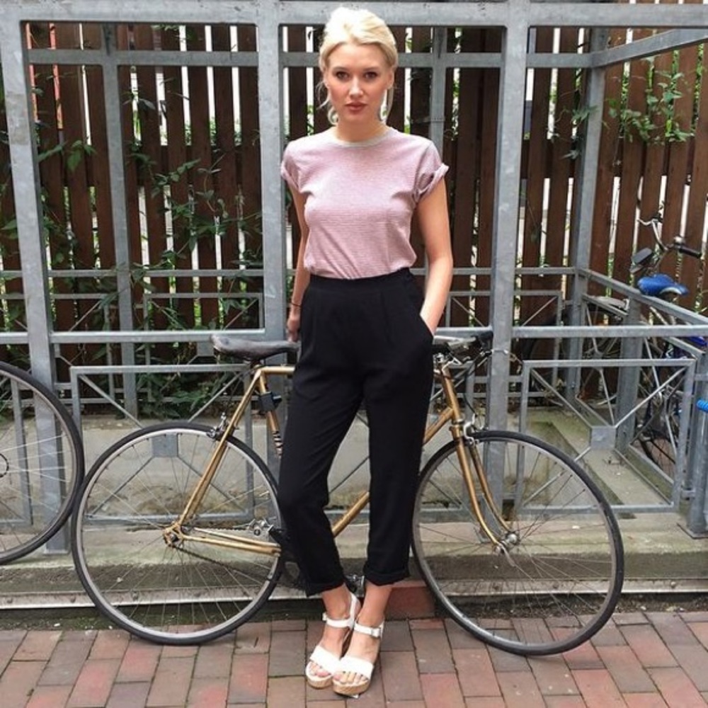 American Apparel High Waist Crepe Pants
