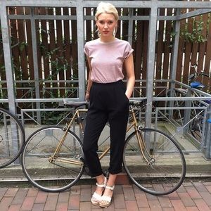 American Apparel High Waist Crepe Pants