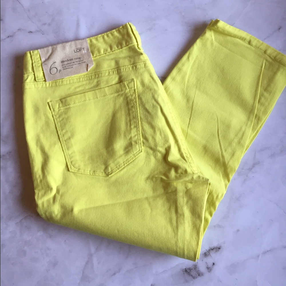 Loft neon yellow Capri Pants